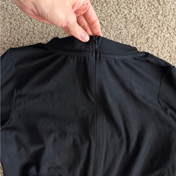 Böhme Black Textured Midi Dress Long Sleeve Twist Front Women’s size Small - Picture 13 of 13